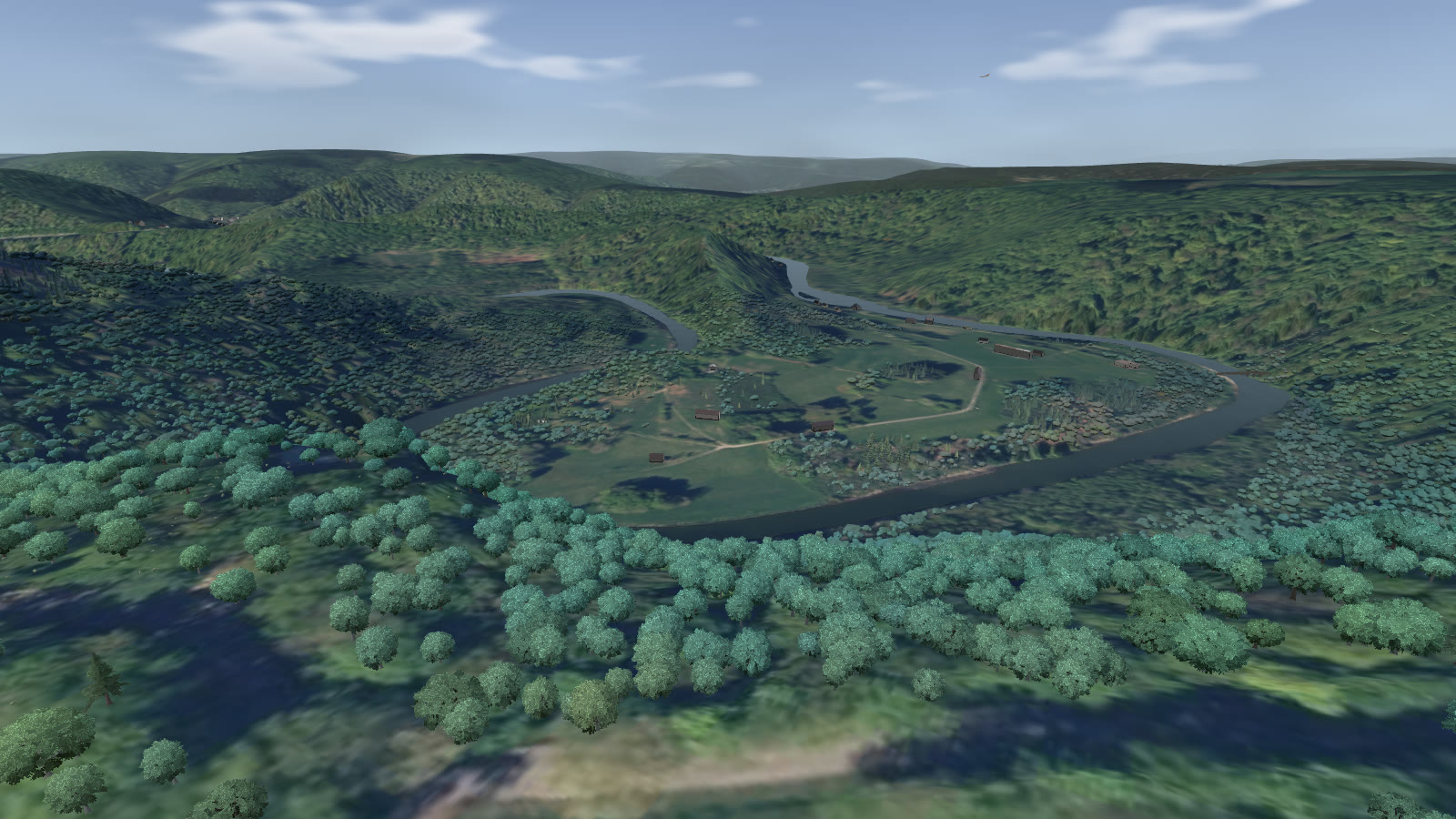 A loop of the Semois near Membre, seen from above the valley side